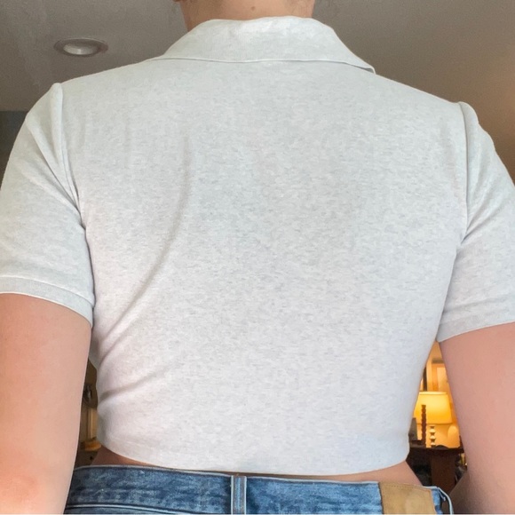 Aritzia Sunday Best grey collared t shirt - Picture 3 of 5